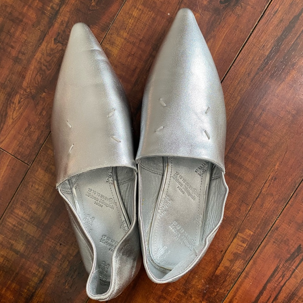MM6 Maison Martin Margiela Silver Loafers Shoes
